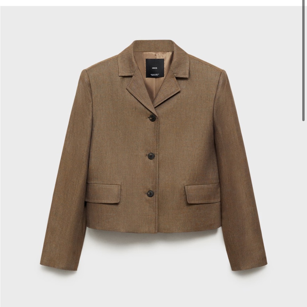 NWT Mango, linen blend cropped blazer